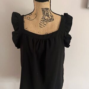 Abound Black Ruffle Sleeve Blouse